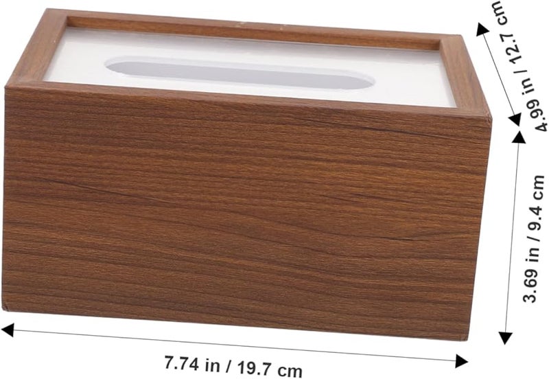 غطاء صندوق المناديل من الجوز تصميم فسيح للمكتب وغرفة المعيشة - Image 4